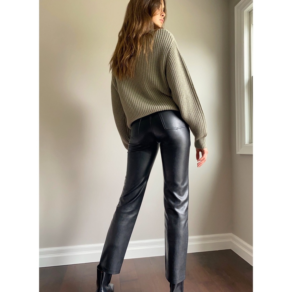 Aritzia wilfred melina faux leather pants black - Picture 10 of 12